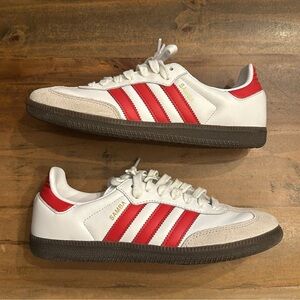 Adidas Women's Beige and White Sneakers